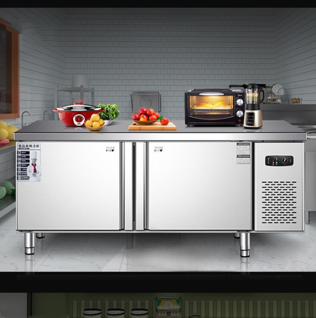 D 330l Commercial Large-capacity Multi-functional Stainless Steel Horizontal Freezer Operation Table Refrigerator Fridges Home