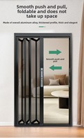 Puerta plegable minimalista moderna personalizable con cerradura de seguridad, antirrobo, diseño invisible y retráctil.