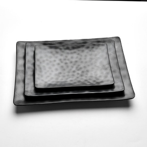 Black <b>melamine</b> rectangular imitation porcelain <b>plate</b>, sushi dish, restaurant hot pot barbecue dish, Japanese style. - Product Image 1