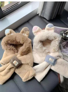 Pâques mignon en peluche lapin oreilles chapeau fille chaud tricot chapeau pour automne hiver oreille protecteur tricoté chapeau lapin Cosplay habiller - Product Image 2