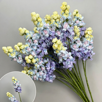 YOPIN-8112 Bunga Hyacinth Delphinium Buatan Multi-warna 2 Kepala Bunga Sutra untuk Pesta Pernikahan Rumah Dalam Ruangan Luar Ruangan Natal
