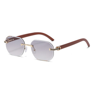 European American Style <b>Frameless</b> Color Changing Sunglasses Metal <b>Frame</b> PC Lens UV400 Protection Unisex Street Fashion - Product Image 5