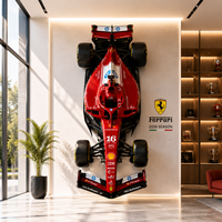 Réplique de voiture de course Ferrari F1 grandeur nature, modèle mural pour salle d'exposition de luxe, garage, hôtel, club, décoration intérieure