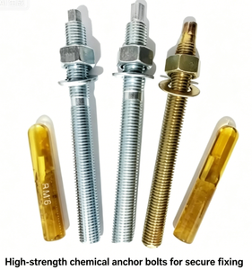 สลักเกลียว<span class=keywords><strong>เคมี</strong></span>คอลล์แองเคอร์เหล็กกล้าไร้สนิมชุบสังกะสีคุณภาพสูง 304 พร้อมแคปซูลเรซิ่น เกรด 4.8 5.8 8.8 ขนาด M8-M24 สำหรับคอนกรีต - Product Image 3