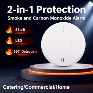 Détecteur combiné <span class=keywords><strong>de</strong></span> fumée et <span class=keywords><strong>de</strong></span> monoxyde <span class=keywords><strong>de</strong></span> carbone avec batterie 10 ans, conception 2-en-1, indicateurs lumineux LED - Product Image 3