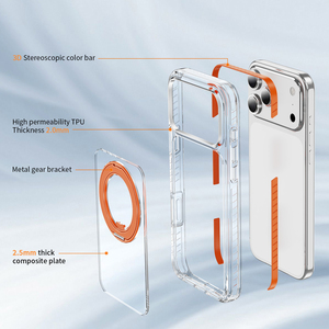 Funda Transparente Rígida de Acrílico con Soporte <span class=keywords><strong>Invisible</strong></span> para iPhone 17 Pro Max 14 15 Plus 16E 13 12 11 Pro Max - Product Image 2