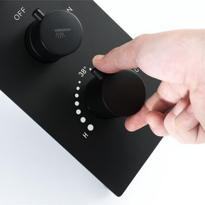 <span class=keywords><strong>Accesorios</strong></span> de <span class=keywords><strong>ducha</strong></span> dos función botón giratorio de agua caliente <span class=keywords><strong>y</strong></span> fría de control termostático interruptor negro latón cuerpo de la válvula - Product Image 2