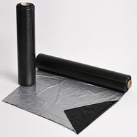 Film de paillage biodégradable en LDPE noir argenté haute résistance de 20 microns, personnalisable, stabilisé aux UV, pour la découpe
