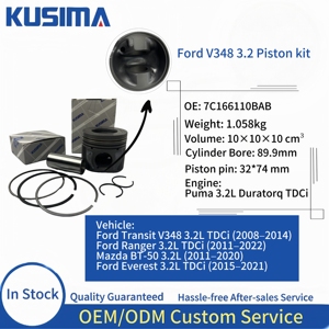 Pistón OEM ODM de 89.9 mm 100% probado con anillos para Ford V348 3.2 3.2L TRANSIT RANGER 3.2TDCI <span class=keywords><strong>SAFA</strong></span> 5 cilindros diésel 7C166110BAB Std 0.5 - Product Image 2