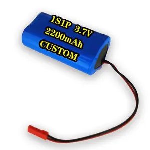 Paquete de batería superior plana de fabricación de China Premium 3,7 V 2200mAh 1s1p USB 18650 batería de iones de litio