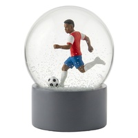 Globe à neige en verre de 100 mm avec figurine de joueur de football, cadeau de Noël pour garçons, hommes, entraîneurs, globes à neige en résine, cadeau