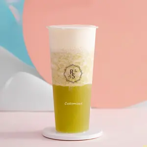 LOKYO Takeaway atacado copo de chá de bolha boba transparente pp descartável de plástico milktea smoothie com logotipo