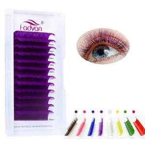 Fadvan mới đến lễ hội màu Lash <span class=keywords><strong>extensions</strong></span>. 03 Neon màu lông mi mở rộng nhãn hiệu riêng nở dễ dàng Fan Lash màu - Product Image 5