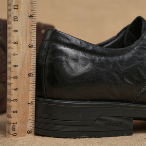Zapatos Oxford de Cuero Genuino Negro para Hombre, con Cordones, Suela de Goma Antideslizante, para Oficina, Carrera Profesional, Vestir, Todas las Temporadas, Diseño Sólido - Product Image 2