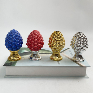 Objetos de decoración de porcelana de cerámica personalizados soporte de piña decorativa para el hogar objetos de lujo adornos de escultura para decoraciones de mesa - Product Image 5