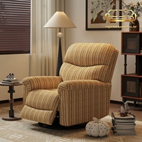 Fauteuil électrique multifonctionnel de luxe léger, style capsule spatiale vintage, inclinable, à bascule et pivotant, en tissu artistique