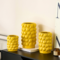 Vase en céramique créatif en forme de citron, ornement en céramique, vase à fleurs hydroponique personnalisé, décoration de table originale, décoration de la maison