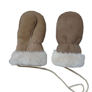 Nouvelle Collection – <span class=keywords><strong>Gants</strong></span> Mitaines Chauds en Peau de Mouton et Fourrure d'Agneau pour Enfants – Modèle Tendance Usine - Product Image 2