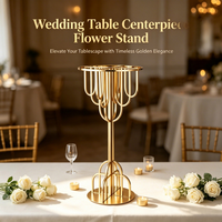 Accessoires de décoration de mariage, décoration de sol pour Noël et mariage, centre de table, support à fleurs haut doré