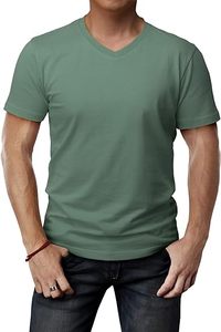 Maillot de corps décontracté à manches courtes coupe ajustée pour hommes doux et léger en jersey col en V taille XS à 3XL t-shirts - Product Image 6