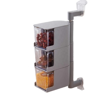 Caja de almacenamiento de corbatas, estante colgante para cocina, sal, azúcar, especias, estante giratorio para condimentos de pared - Product Image 3