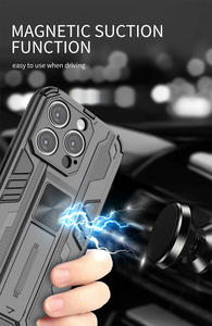 Funda de Lujo para Teléfono Celular para <span class=keywords><strong>Samsung</strong></span> iPhone 11 12 13 14 15 <span class=keywords><strong>Pro</strong></span> Max, Carcasa a Prueba de Golpes de Silicona TPU PC con Soporte Magnético - Product Image 5