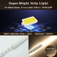 Bandes lumineuses néon à très haute luminosité 360 Glow, haute densité 240 LED, tube rond flexible 12V 24V personnalisable 2700K, 3000K, 4000K, 6500K