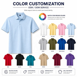 Polo à manches courtes tricoté sur mesure pour hommes et femmes, en coton piqué respirant, ODM OEM, marque privée, couleur unie, style décontracté - Product Image 3