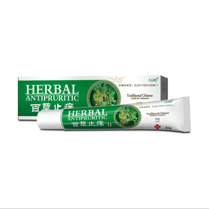 Crema herbal médica tradicional china, crema antiprurítica para el dolor de la piel/enfermedad, crema antibacteriana