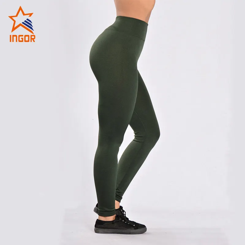 Full body sexy verde senza soluzione di continuità poliammide elastan leggings tummy controllo di formazione yoga delle signore delle calzamaglia per le donne grasse