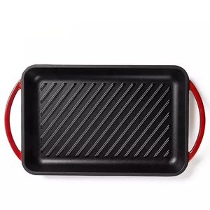 Hot Bán New Phong Cách Đúc Sắt Nướng <span class=keywords><strong>Pan</strong></span> Với Men Kim Loại Tráng Men Vỉ Nướng <span class=keywords><strong>Pan</strong></span> Cho BBQ - Product Image 1