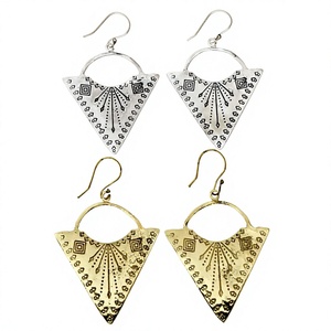 Boucles d'oreille en laiton plaqué argent, bijou Style flèche, vente directe d'usine, nouveau design - Product Image 1