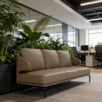 Ensemble de canapés de bureau en cuir au design moderne, fourni par l'usine