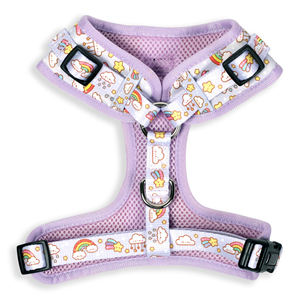 Paquete de arnés para perros de arcoíris y nubes moradas de lujo, arnés ajustable para mascotas con correa, collar, pajarita, pañuelo y soporte para bolsa de caca - Product Image 3