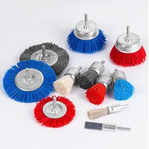 Sikat cangkir bulu nilon Set sikat roda kawat abrasif dengan tangkai bulat warna disesuaikan untuk pemoles kayu - Product Image 3