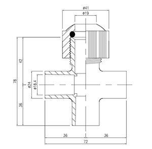 Prise croisée Kansaikako avec raccord (13A) – Prise quatre voies en PVC avec connexion à raccord unilatéral - Product Image 2