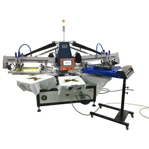 Machine d'impression rotative ovale pour tissu, Octopus, rond ou plat, 3 couleurs, 8 Station