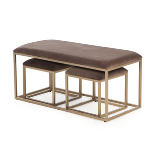 Gold Iron Sofa Bed End <strong>Stool</strong> Bedroom <strong>Dressing</strong> <strong>Table</strong> Clothing Store Shoe <strong>Stool</strong> - Product Image 1