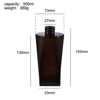 Flacon diffuseur de luxe personnalisé vide en verre ambré de 300 ml avec bâtonnets parfumés – Bouteille en verre élégante