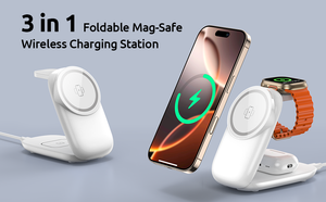 Cargador Inalámbrico <span class=keywords><strong>3</strong></span> en 1 de 15W de Carga Rápida, Plegable, Puede Cargar Teléfonos Móviles, Relojes y Auriculares - Product Image 2