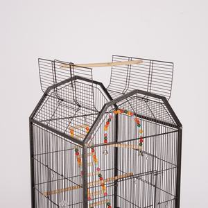 Haddeleme tekerlekler ve geniş aktivite alanı ile Modern tarzı parametreleri için büyük Metal kuş CageDouble-Roof evcil hayvan kafesi - Product Image 3