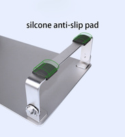 Support d'écran pliable en aluminium, gris argenté, 3 niveaux réglables, base en métal pour écran d'ordinateur portable, pour le bureau