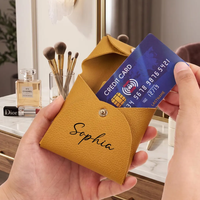 Mini pochette en cuir PU de style coréen, porte-cartes personnalisé pour femme, grande capacité, léger, sac cadeau