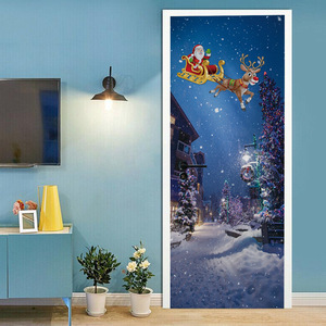 Adesivo della porta di natale buccia e bastone rimovibile carta <span class=keywords><strong>da</strong></span> parati impermeabile murale adesivo <span class=keywords><strong>da</strong></span> <span class=keywords><strong>parete</strong></span> in PVC adesivo per la decorazione - Product Image 6