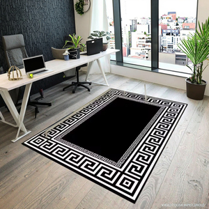 <span class=keywords><strong>Tapis</strong></span> de prière moderne en polyester robuste <span class=keywords><strong>tapis</strong></span> antidérapant <span class=keywords><strong>noir</strong></span> <span class=keywords><strong>et</strong></span> <span class=keywords><strong>blanc</strong></span> pour la décoration intérieure fabriqué à la machine - Product Image 2