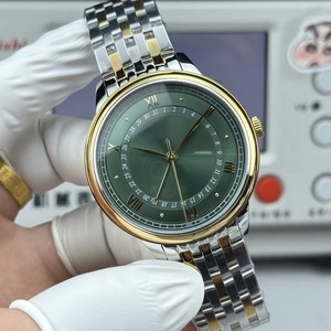 Montre de luxe pour homme et femme, boîtier en acier inoxydable, aiguilles en forme de croissant, calendrier, cadran en cristal saphir, étanche - Product Image 2