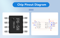 SZY F6-58 58 Mélodies 8 Canaux PWM&DAC Puce Musicale pour Sonnette Puce de Sonnerie Produit Audio Multimédia SOP8 2.0-5.5V
