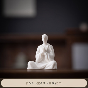 Wuyang รูปปั้นพอร์ซเลนสีขาวสไตล์เซนจากจีน<span class=keywords><strong>พระ</strong></span>น้อยเซรา<span class=keywords><strong>ม</strong></span>ิกพระพุทธรูปเล็กๆตกแต่งตู้ปลาบ้านภูมิทัศน์ - Product Image 6