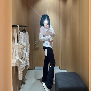 Pantaloni Casual a Zampa d'Elefante AloStyle con Lettere Riflettenti, Alta Elasticità, Vita Alta, Modellanti, per Yoga, Primavera-Estate, Taglia 26 - Product Image 4