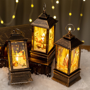 Lanternes décoratives en plastique avec anneau de suspension, motifs de dessins animés pour la nuit de Noël - Product Image 2